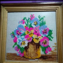 Работа «анютины глазки в баночке(вторая из 4х)»