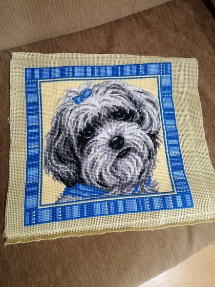 Работа «Лицевая сторона подушки. Набор от Panna "Ши-тцу"»