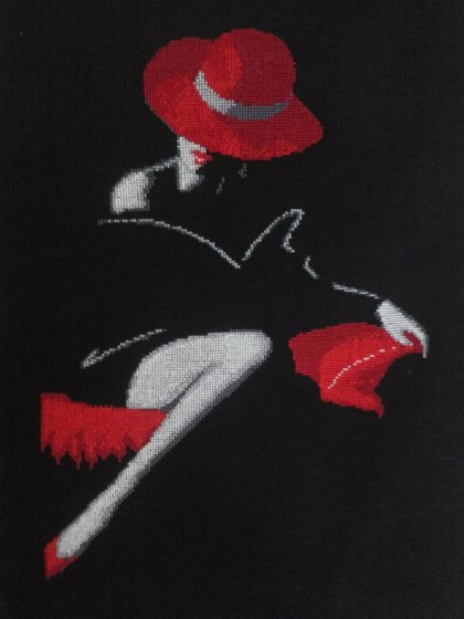 Работа «дама в красной шляпе»