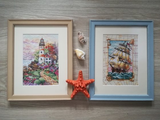 Работа «Маяк и парусник»