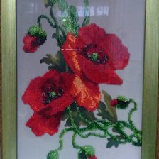 Работа «Маки. Вышивка бисером.»