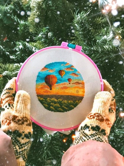 Работа «Воздушные шары на закате»