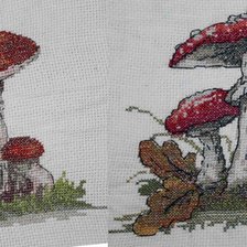 Работа «грибы из Журнала Dein Kreuzstich»