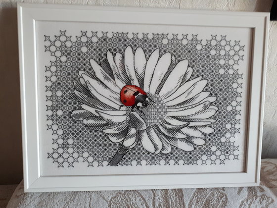 Работа «Божья коровка в стиле блэкворк.»