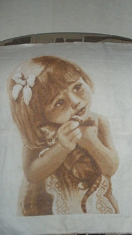 Работа «Девочка с котенком»