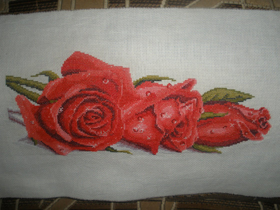 Работа «Розы в росе»