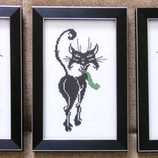 Работа «Кот с шарфом, кот с галстуком и кот с бабочкой.»