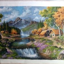 Работа «"Деревушка в горах"»