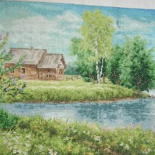 Работа «Золотое руно "Дом у озера" 22'2×30'1 см Дизайнер Е. Крумина»