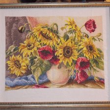 Работа «Подсолнухи и маки»