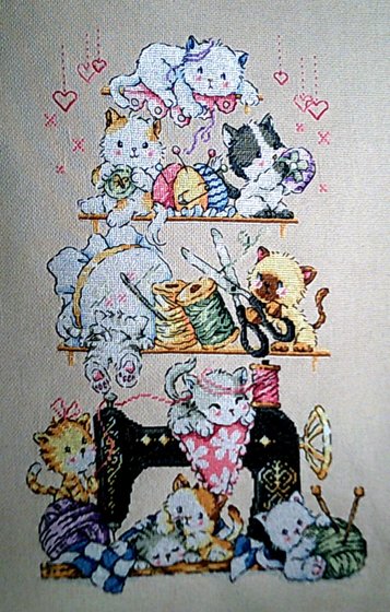 Работа «Котята-рукодельники»