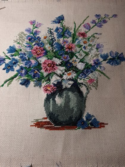 Работа «букет  астры и колокольчики»