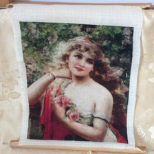 Работа «Doamna cu trandafiri;370x300;culori90;»