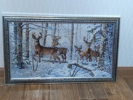 Работа «Олени в лесу»