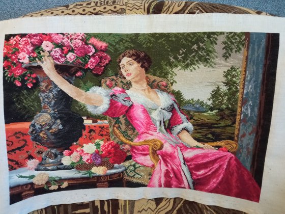 Работа «дама в красном по картине Чахурского»