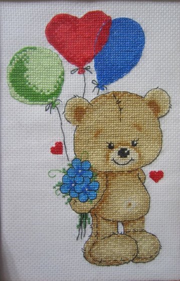 Работа «Мишка с шариками»