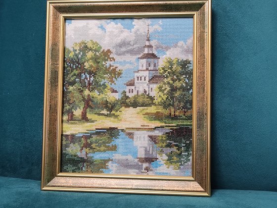 Работа «Храм у пруда»