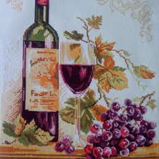 Работа «Красное вино и виноград»