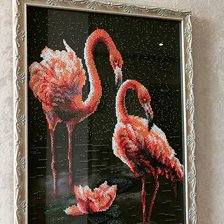 Работа «Розовые фламинго»