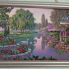 Работа «Беседка (холст и бисер)»