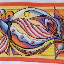 Работа «Тоже вышивала давно,но всё руки не доходят оформить.Весна.»