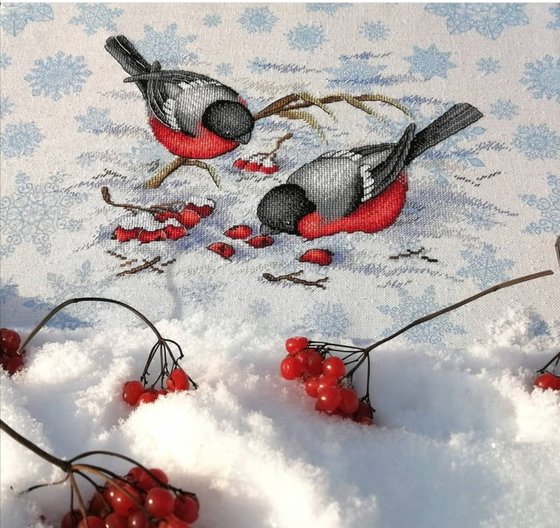 Работа «Снегири и калина. Набор М. П. Студия»