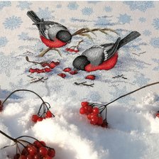 Работа «Снегири и калина. Набор М. П. Студия»