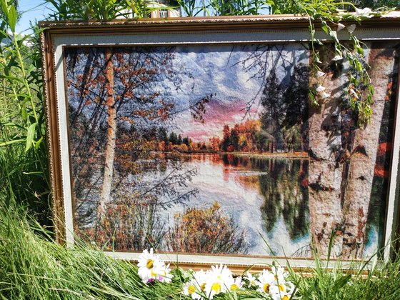 Работа «Пейзаж у озера, Катюшкины🐾крестики»