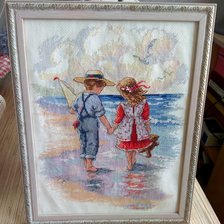 Работа «Мальчик с девочкой у моря»