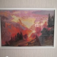 Работа «Закат, копия картины»