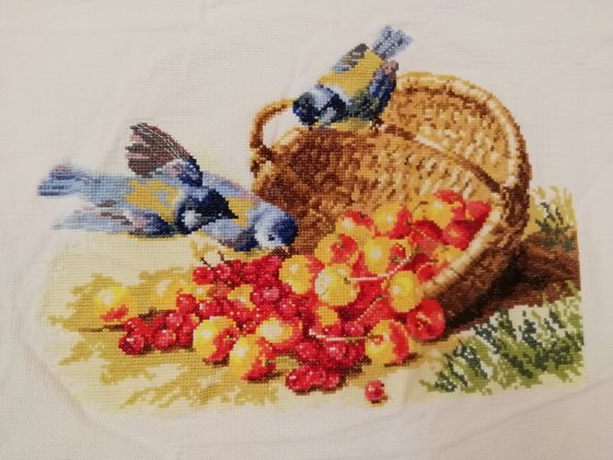 Работа «Натюрморт с синицами»