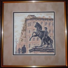 Работа «"На Аничковом мосту" Силуэты города»