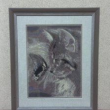 Работа «Кот с бабочкой»