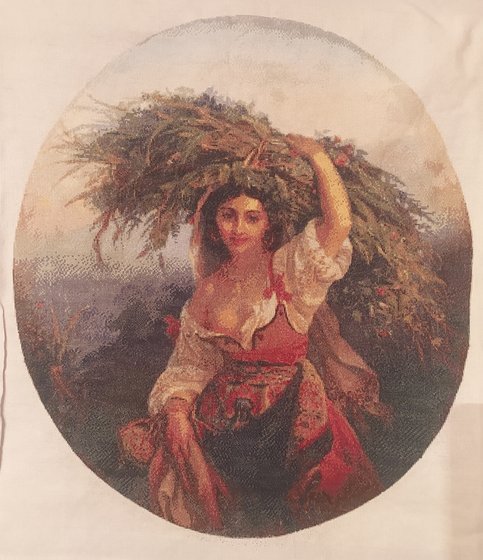 Работа «Итальянка с цветами»