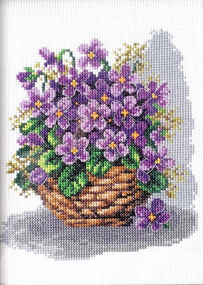Работа «Корзина с фиалками»