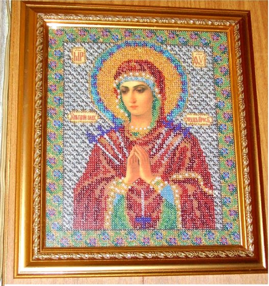 Работа «Богородица Умягчение злых сердец (бисером )»
