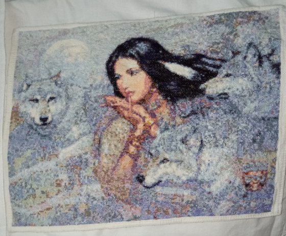 Работа «Девушка с волчицами»