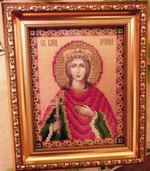 Работа «Икона святой Ирины (бисер)»