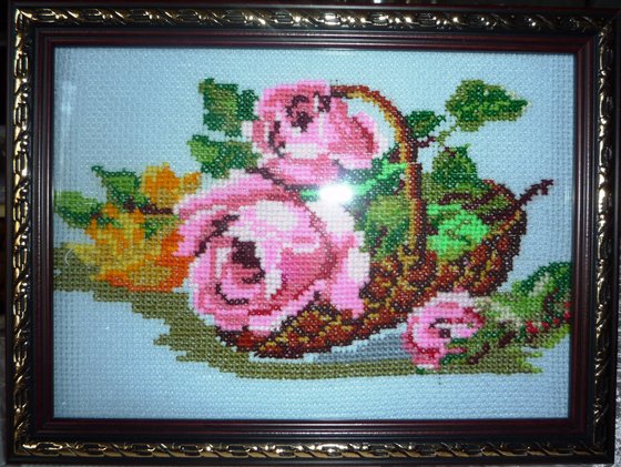 Работа «Розы в корзине»