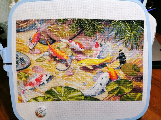 Работа «Девять карпов кои»