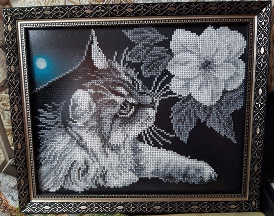 Работа «Кот с магнолией.»