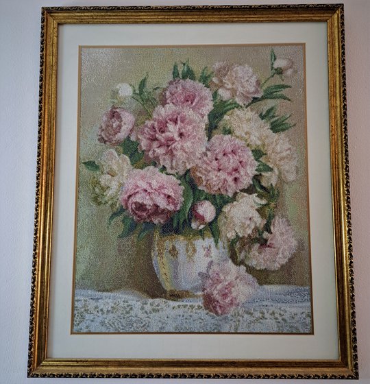 Работа «пионы в вазе»