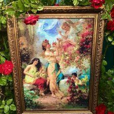 Работа «Девушки в саду, по картине Ханса Зацка»