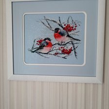 Работа «На рябине снегири.  Овен»