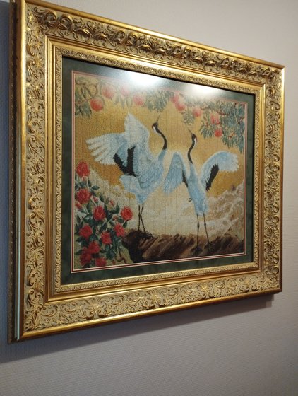 Работа «Журавли под персиковым деревом .»