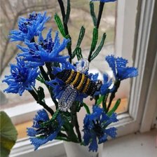 Работа «бисероплетение васильки»