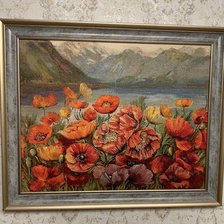 Работа «Красные маки Иссык-Куля»