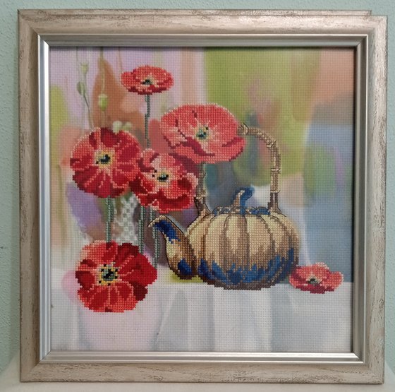 Работа «Чайник с маками»