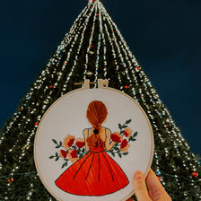 Работа «Девушка с букетом»