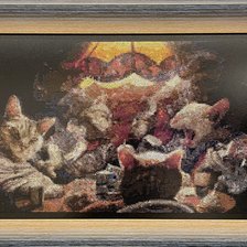 Работа «Коты  и мышка играют в покер»